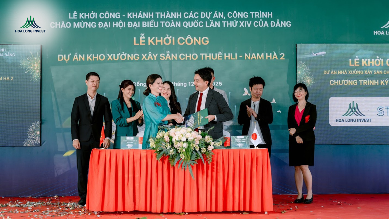Hòa Long Invest và Công ty TNHH STX Việt Nam thực hiện ký kết hợp tác thuê nhà xưởng